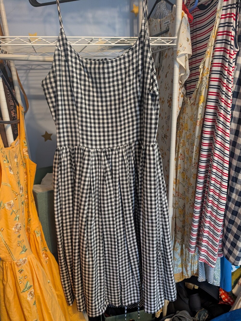 Bernie Dexter Black and White Gingham Midi Dress